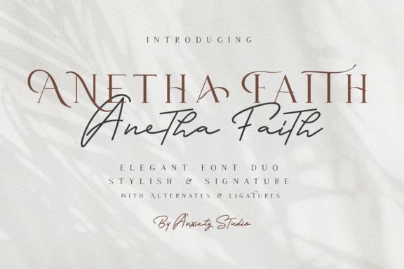Anetha Faith Signature Font Duo Serif