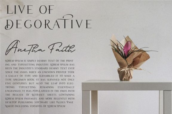 Anetha Faith Signature Font Duo Serif