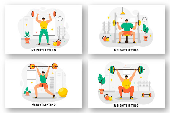 10 Weightlifting Sport Illustration