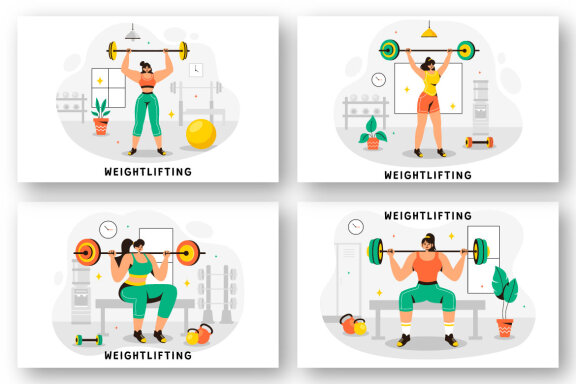 10 Weightlifting Sport Illustration