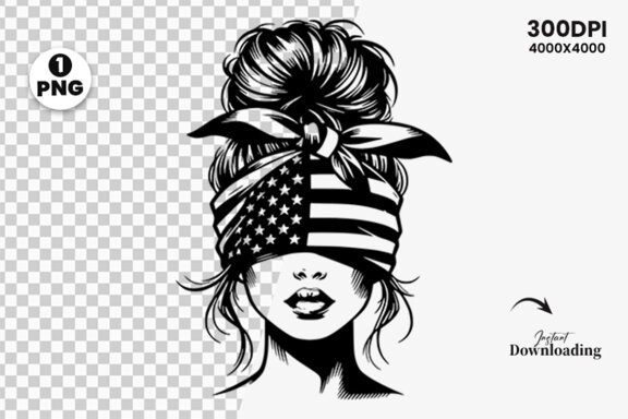 4th July American Day SVG Clipart, Woman Sublimation t-shirt Design