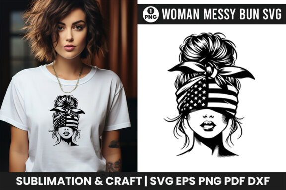4th July American Day SVG Clipart, Woman Sublimation t-shirt Design