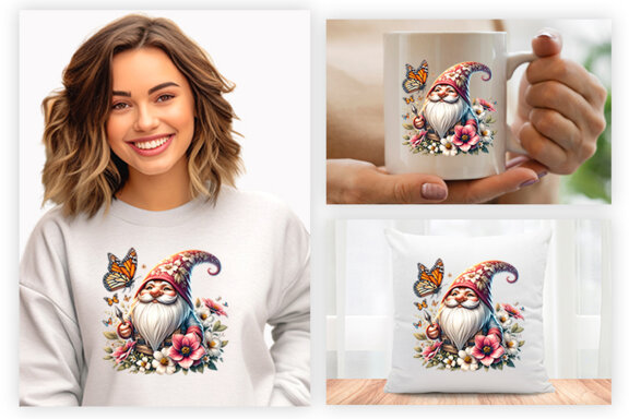 Spring Gnome Sublimation Clipart PNG, Spring Sublimation PNG