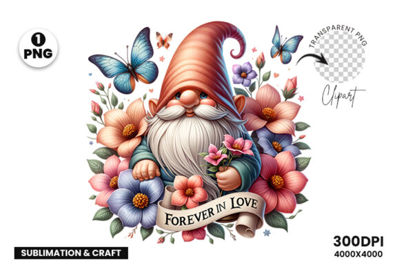 Spring Gnome Sublimation Clipart PNG, Spring Sublimation PNG
