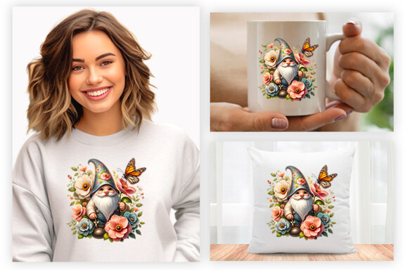 Spring Gnome Sublimation Clipart PNG, Spring Sublimation PNG