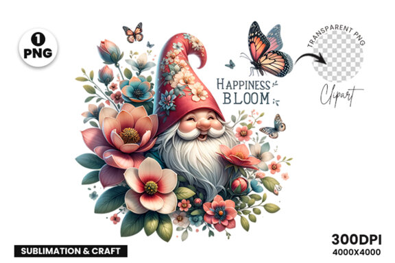 Spring Gnome Sublimation Clipart PNG, Spring Sublimation PNG