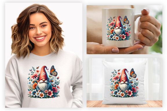 Spring Gnome Sublimation Clipart PNG, Spring Sublimation PNG