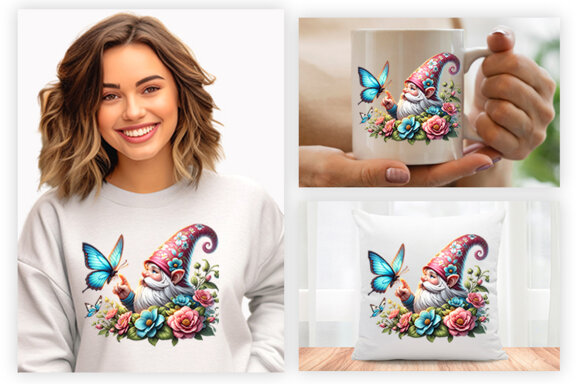 Spring Gnome Sublimation Clipart PNG, Spring Sublimation PNG