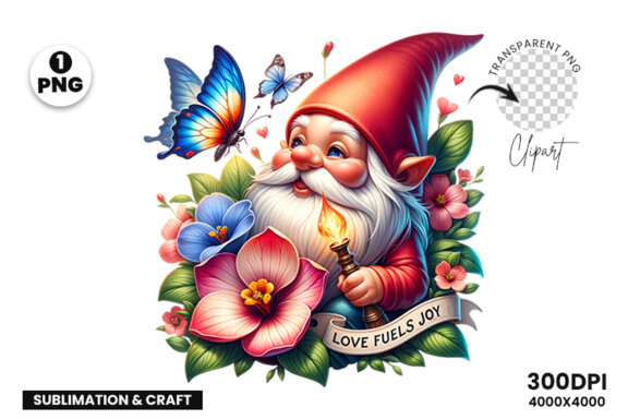 Spring Gnome Sublimation Clipart PNG, Spring Sublimation PNG