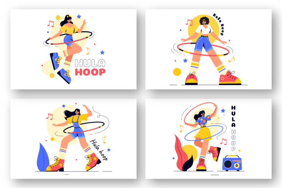 13 Playing Hula Hoop Illustration