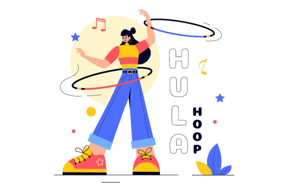 13 Playing Hula Hoop Illustration