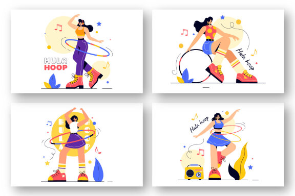 13 Playing Hula Hoop Illustration