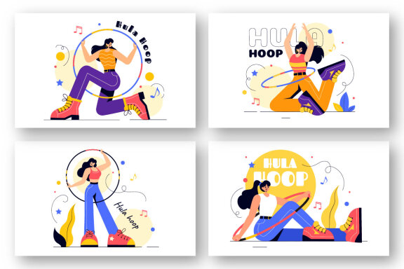 13 Playing Hula Hoop Illustration