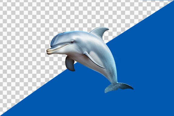 Dolphin jumping on transparent background PNG image 