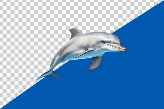 Dolphin jumping on transparent background PNG image 
