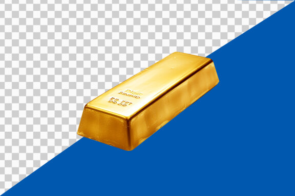 Gold bar on transparent background PNG image