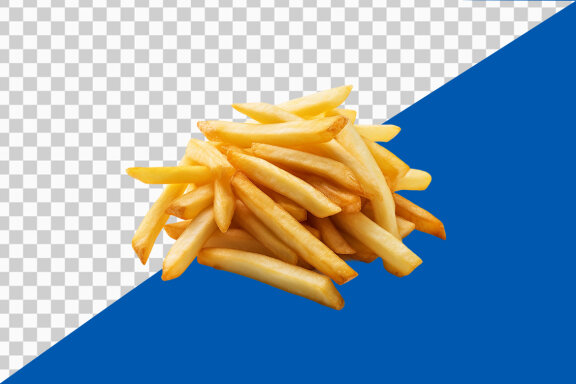 French fries on transparent background PNG image 