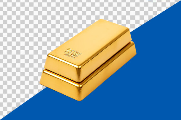 Stack of gold bars on transparent background PNG image
