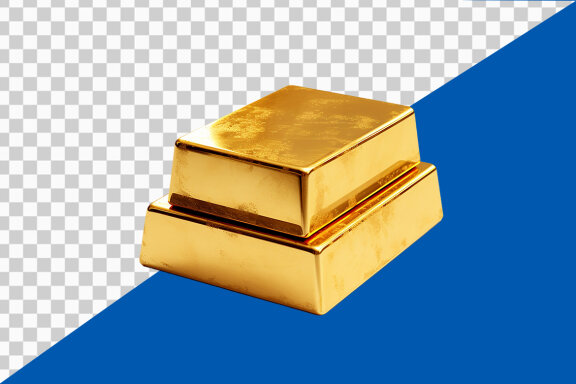 Stack of gold bars on transparent background PNG image