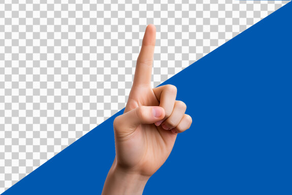 Hand pointing on transparent background PNG image