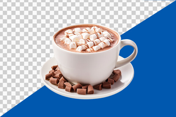 Hot cocoa on transparent background PNG image
