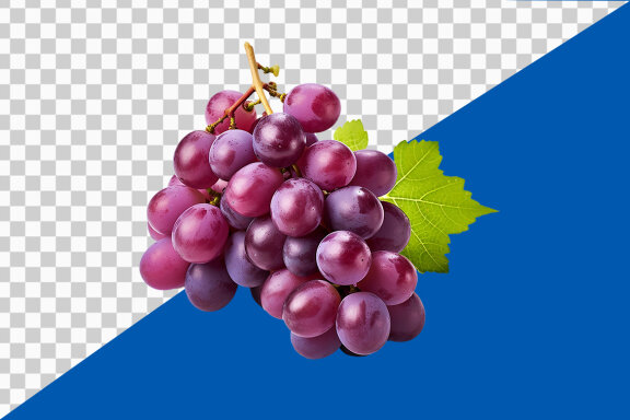 Bunch of grapes on transparent background