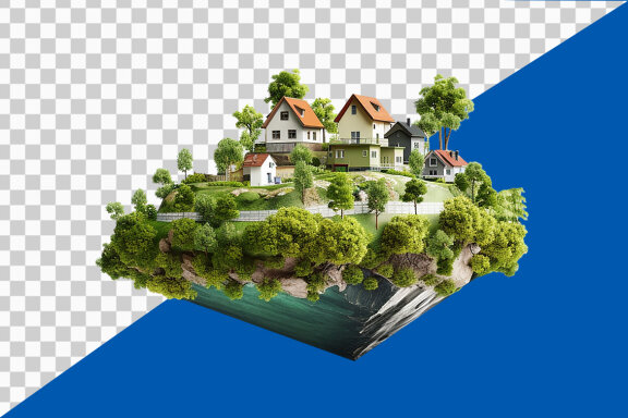 House on the hill on transparent background PNG image