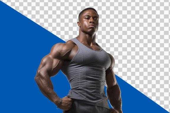 Portrait of a muscular man on transparent background PNG image