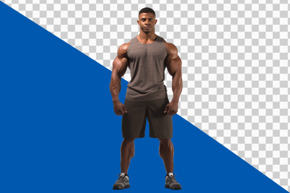 Portrait of a muscular man on transparent background PNG image