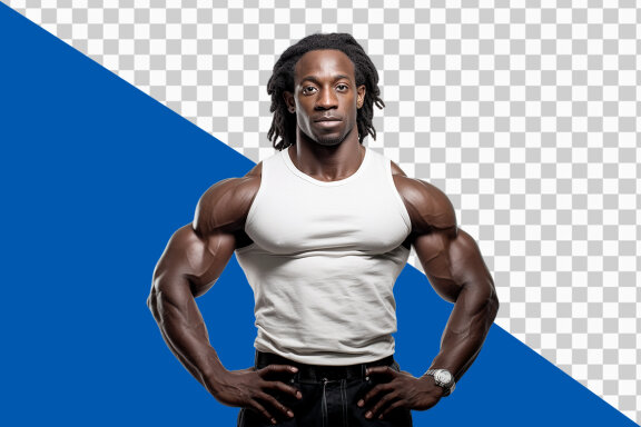 Portrait of a muscular man on transparent background PNG image