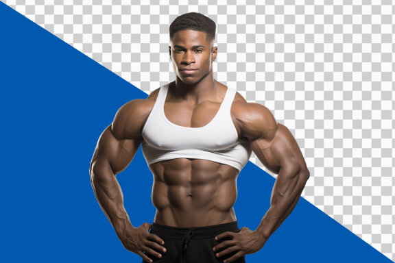 Portrait of a muscular man on transparent background PNG image