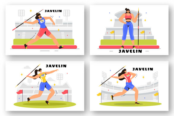 9 Javelin Throw Sports Illustration