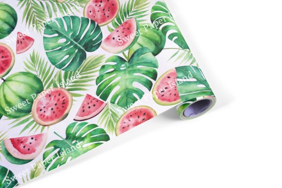 Pack Of 8 Digital Papers - Watermelon Garden In Watercolor
