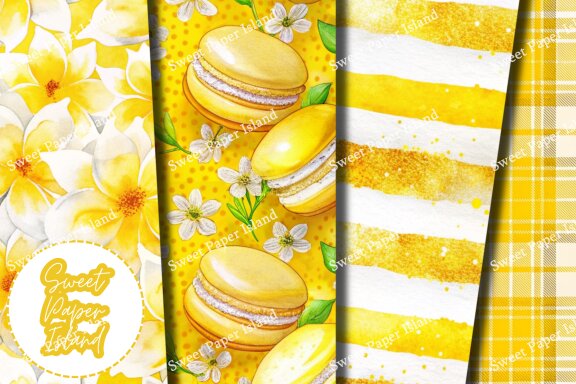 Pack Of 10 Digital Papers - Hello Spring In Watercolor