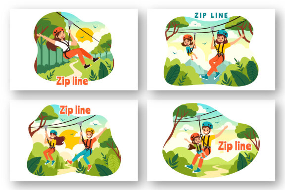9 Zip Line Activity Illustration
