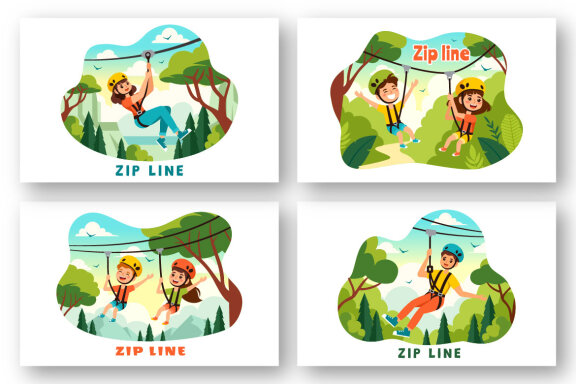 9 Zip Line Activity Illustration