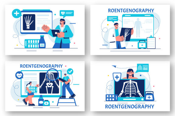 18 Roentgenography Vector Illustration