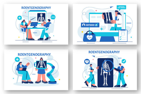 18 Roentgenography Vector Illustration