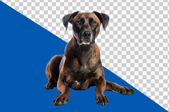 Black Labrador retriever puppy on transparent background PNG image