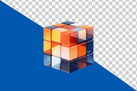 abstract 3d colorful cube on transparent background PNG image