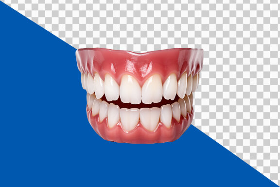 White teeth on transparent background PNG image