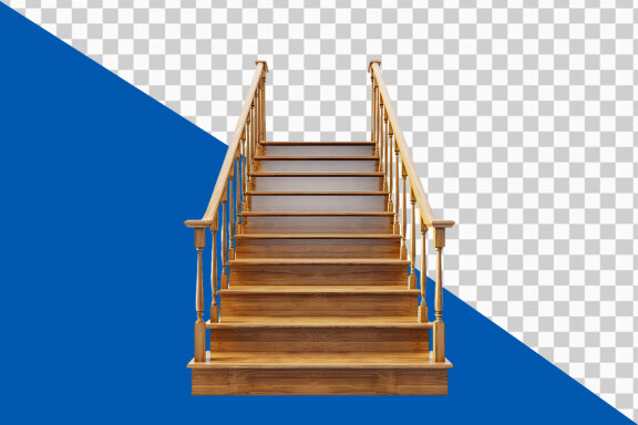 Wooden staircase on transparent background PNG image