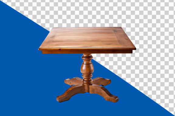 Wooden table on transparent background PNG image