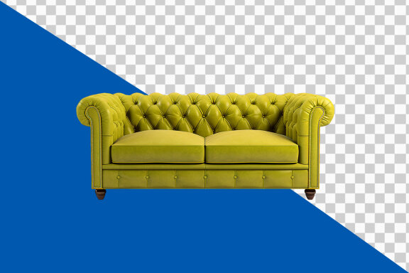 Leather sofa on transparent background PNG image