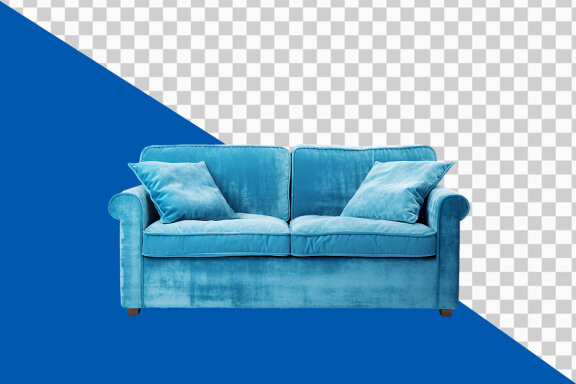 Leather sofa on transparent background PNG image