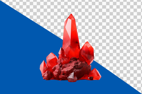 Pyramid of red stones on transparent background PNG image