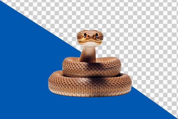 Close up of a snake on transparent background PNG image