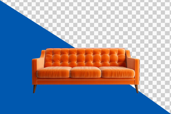 Leather sofa on transparent background PNG image