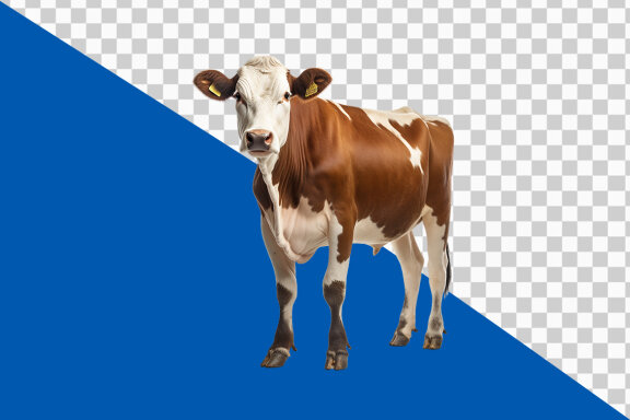 Cow with horns on transparent background PNG image