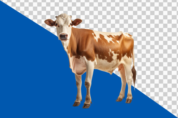 Cow with horns on transparent background PNG image